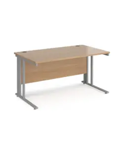 160cm Beech Desk with fixed pedestal