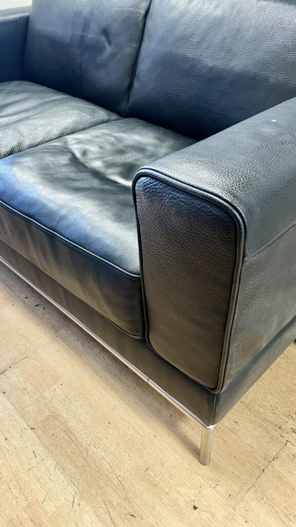 Black Leather Sofa - Docklands Furniture