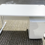 White Desk with white Cantilever Legs