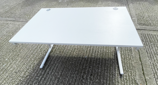 White Desk with white Cantilever Legs