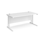 White Desk with white Cantilever Legs