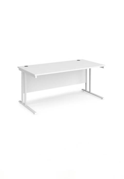 White Desk with white Cantilever Legs