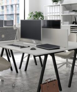 White Desk with black legs