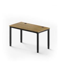 Rustic Oak Desk with Black Metal Legs