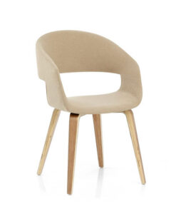Beige Fabric Lounge Chair