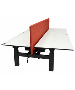 Bene Height Adjustable Bank Of 2 Desks with Screens