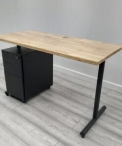 Industrial Rustic Desk with Black T-Shaped Legs